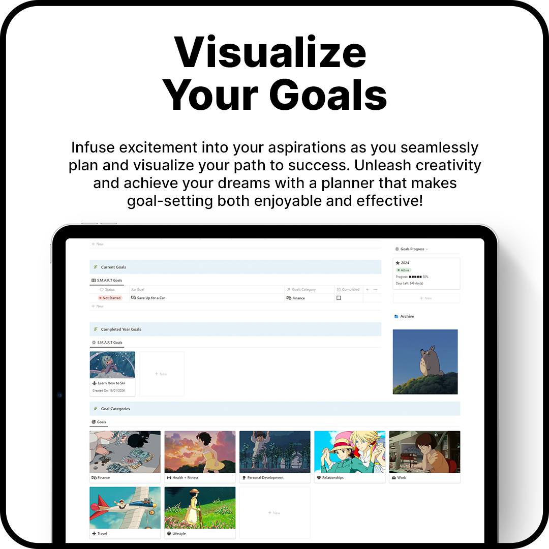 Studio Ghibli Theme - Goals Planner