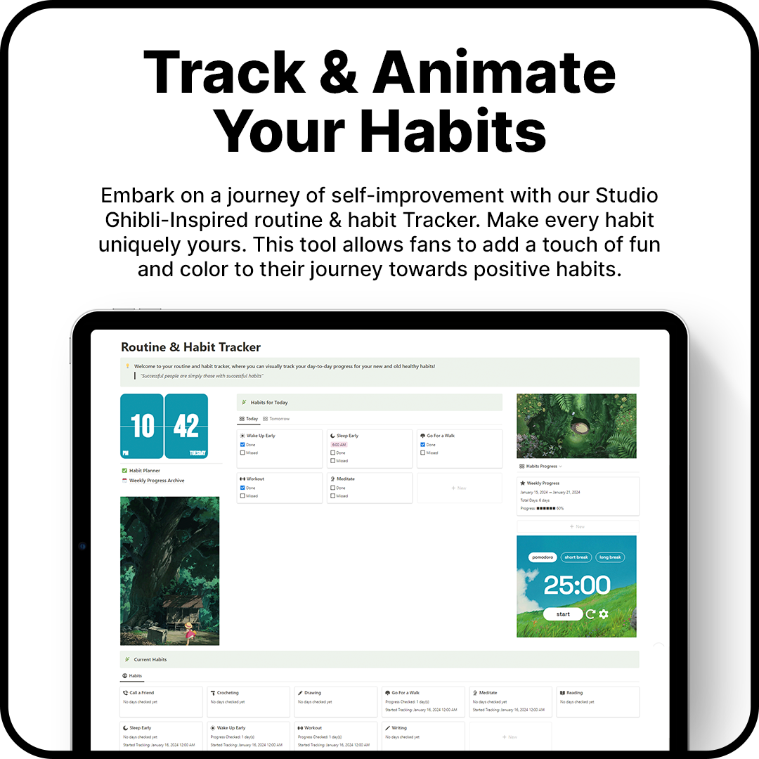 Studio Ghibli Theme - Routine & Habit Tracker